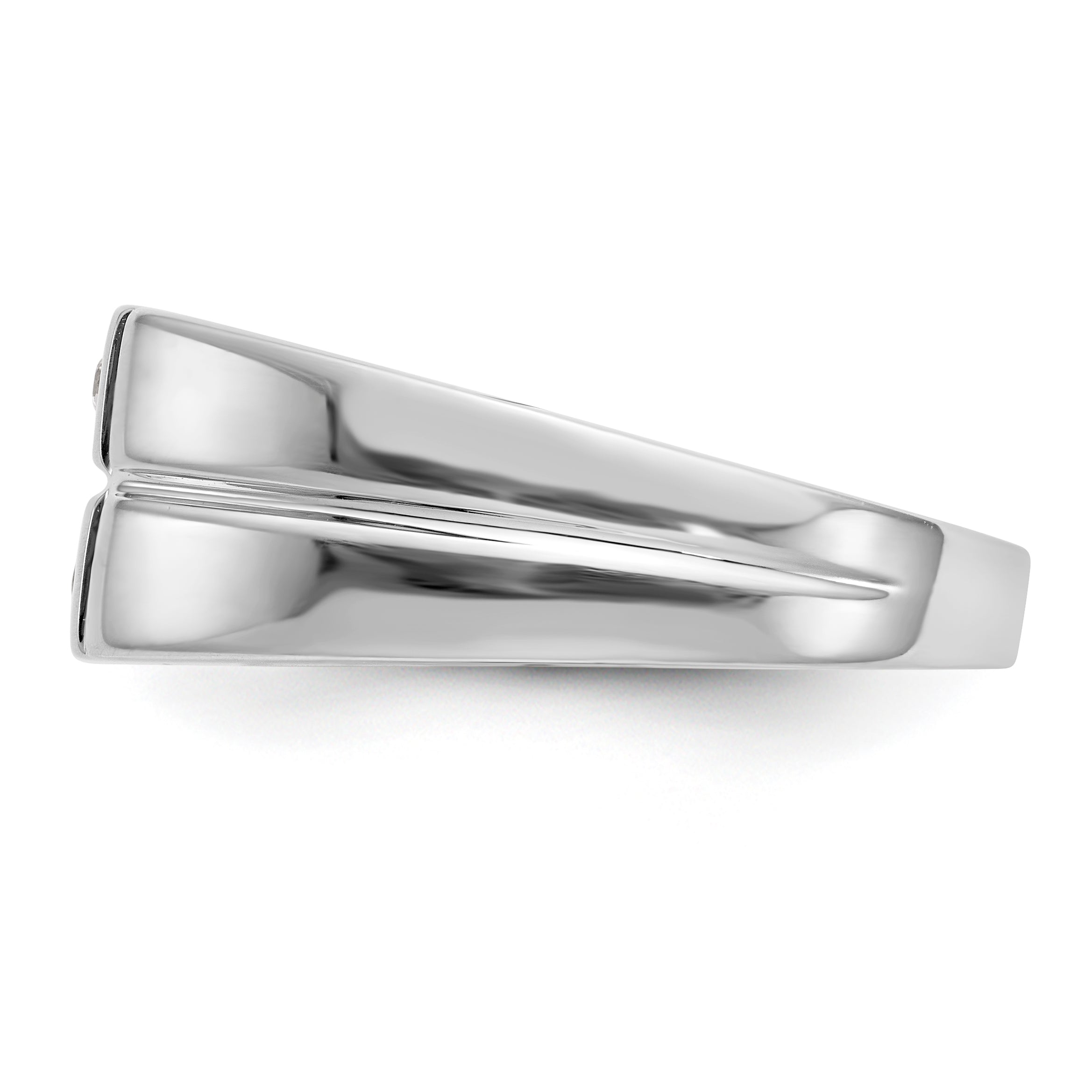 14K White Gold Diamond Men's Band