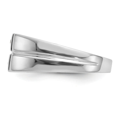 14K White Gold Diamond Men's Band