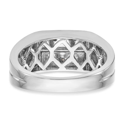 14K White Gold Diamond Men's Band