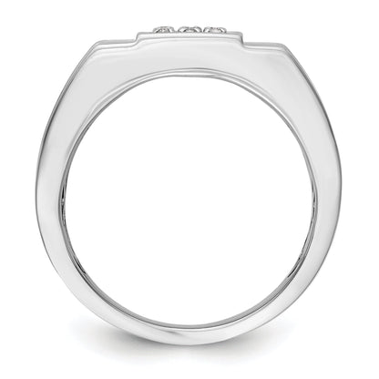 14K White Gold Diamond Men's Band