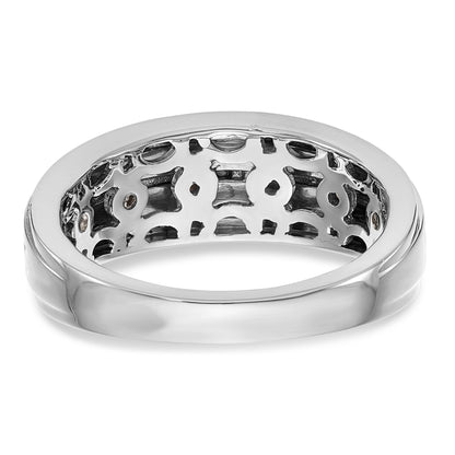 14K White Gold Diamond Men's Band