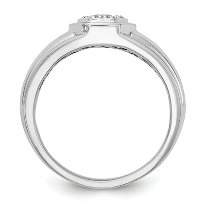 14K White Gold Diamond Men's Band