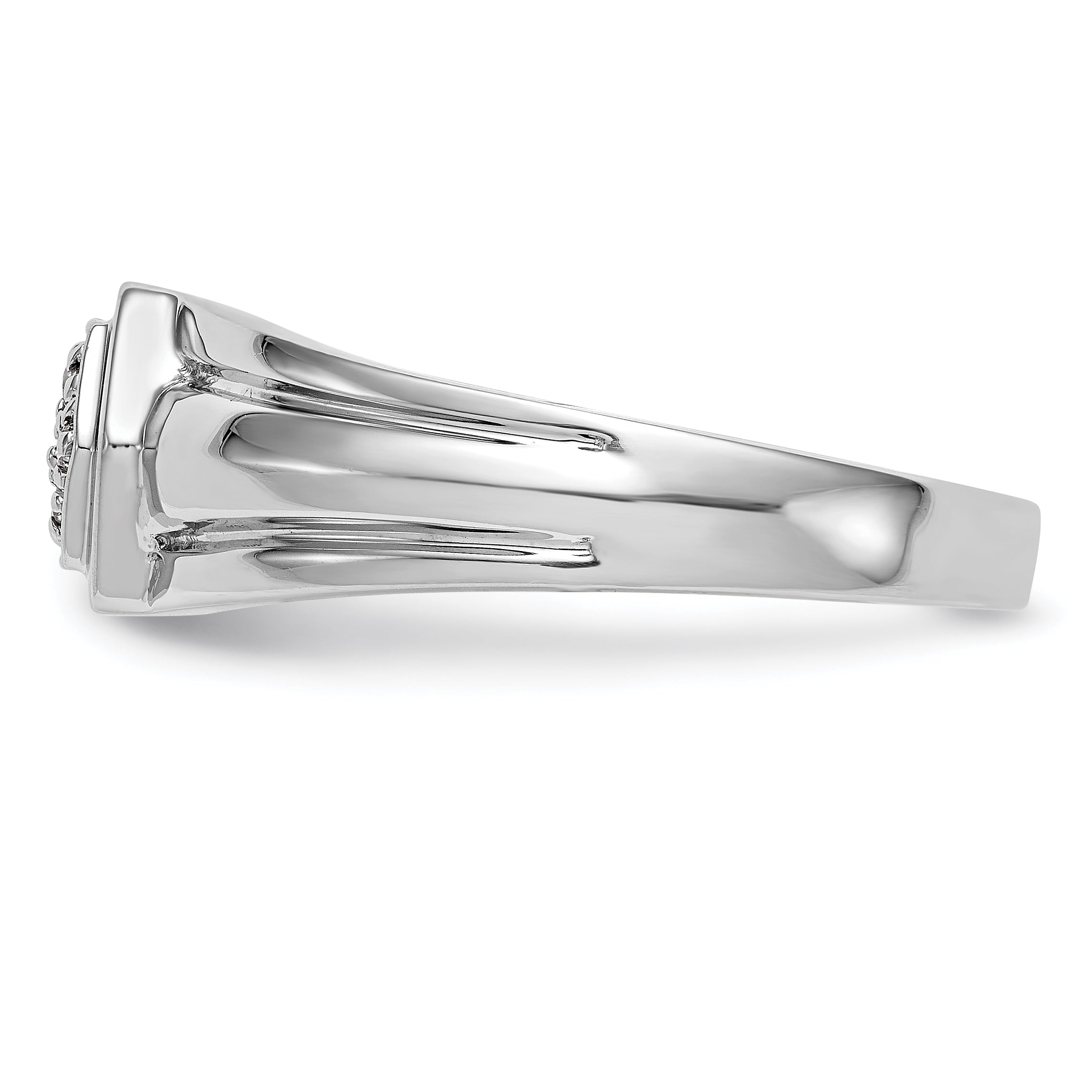 14K White Gold Diamond Men's Band