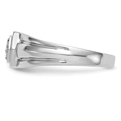 14K White Gold Diamond Men's Band