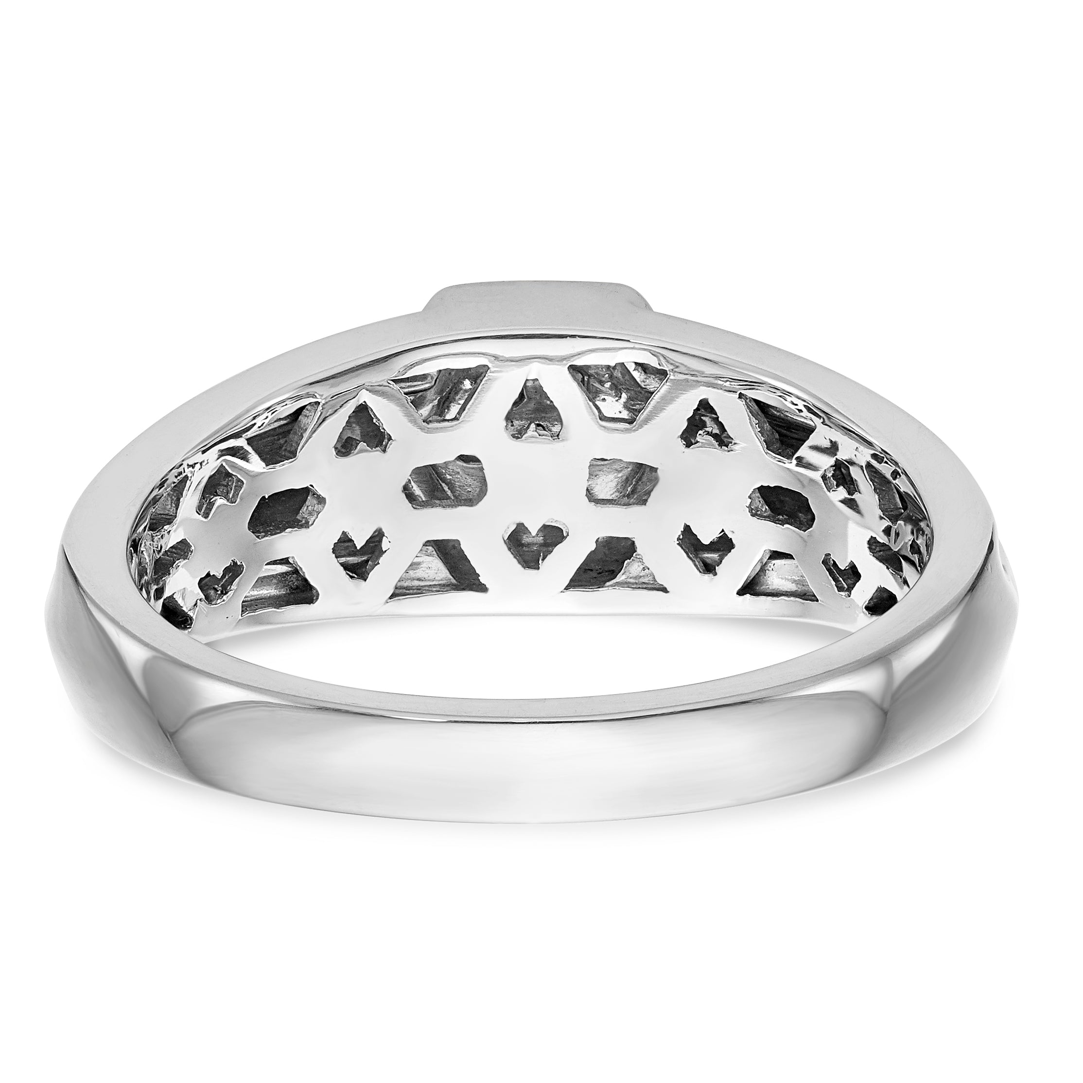 14K White Gold Diamond Men's Band