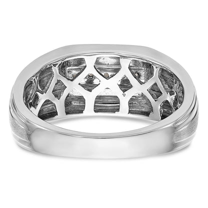 14K White Gold Diamond Men's Band