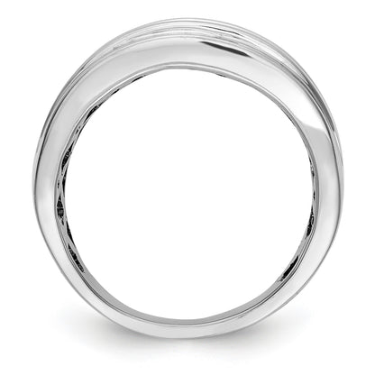 14K White Gold Diamond Men's Band