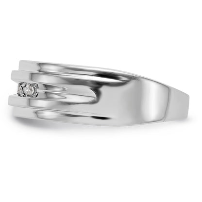 14K White Gold Diamond Men's Band