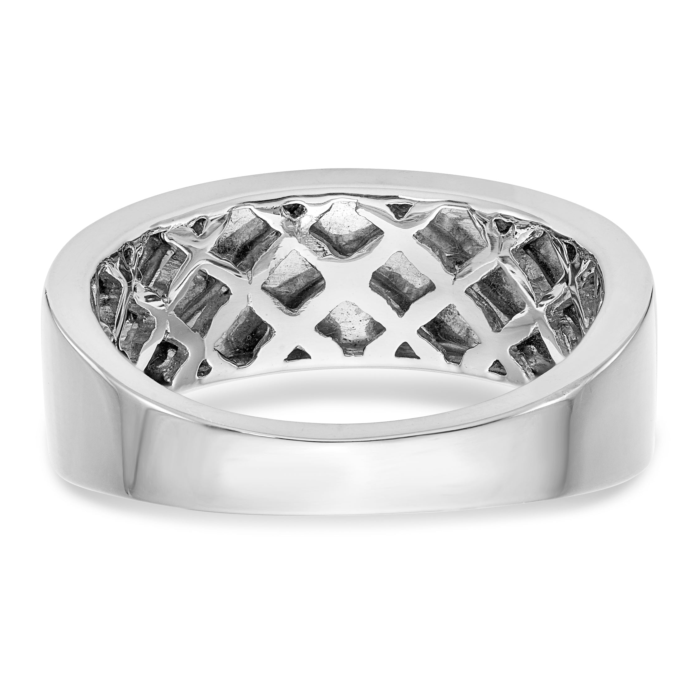 14K White Gold Diamond Men's Band