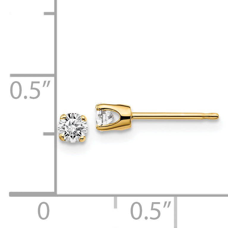 14ky .25ct. I2 K L Diamond Stud Push on Post Earrings