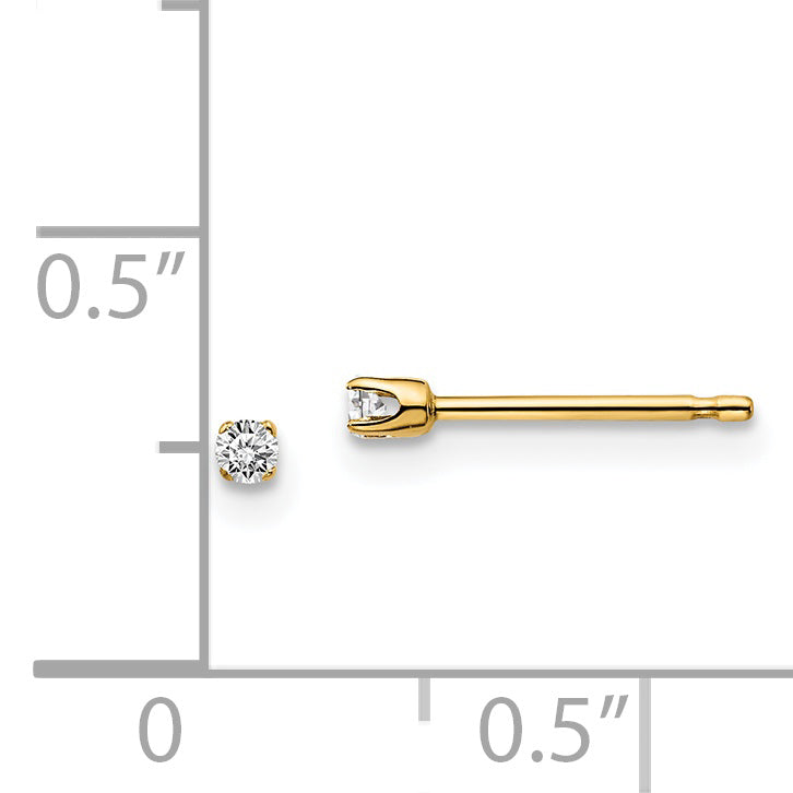 14ky .05ct. I2 K L Diamond Stud Push on Post Earrings
