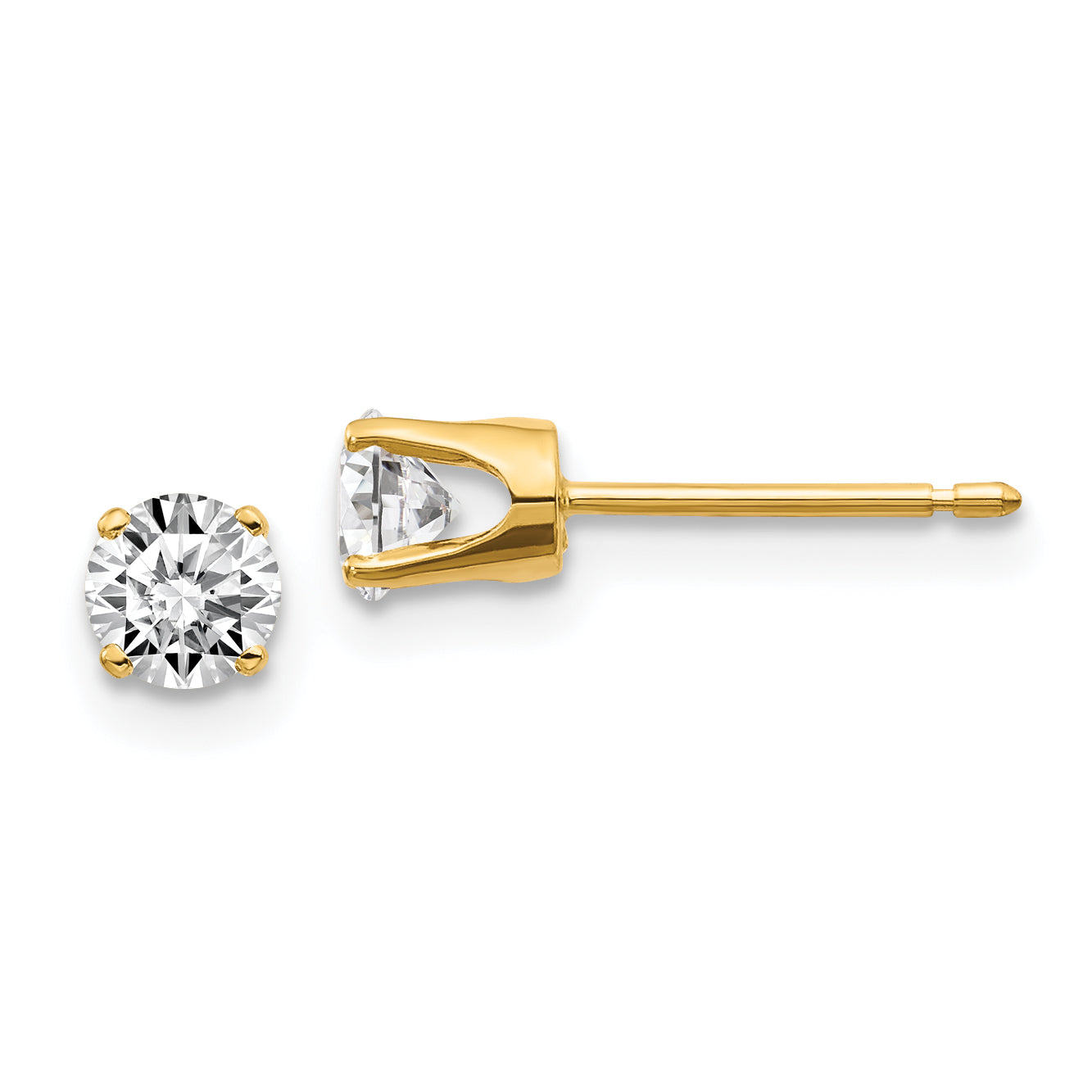 14ky .50ct. I2 K L Diamond Stud Push on Post Earrings