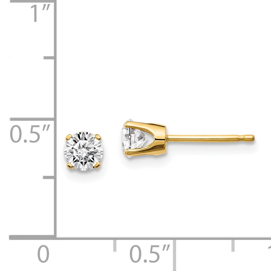 14y .60ct. I1 J K Diamond Stud Push on Post Earrings