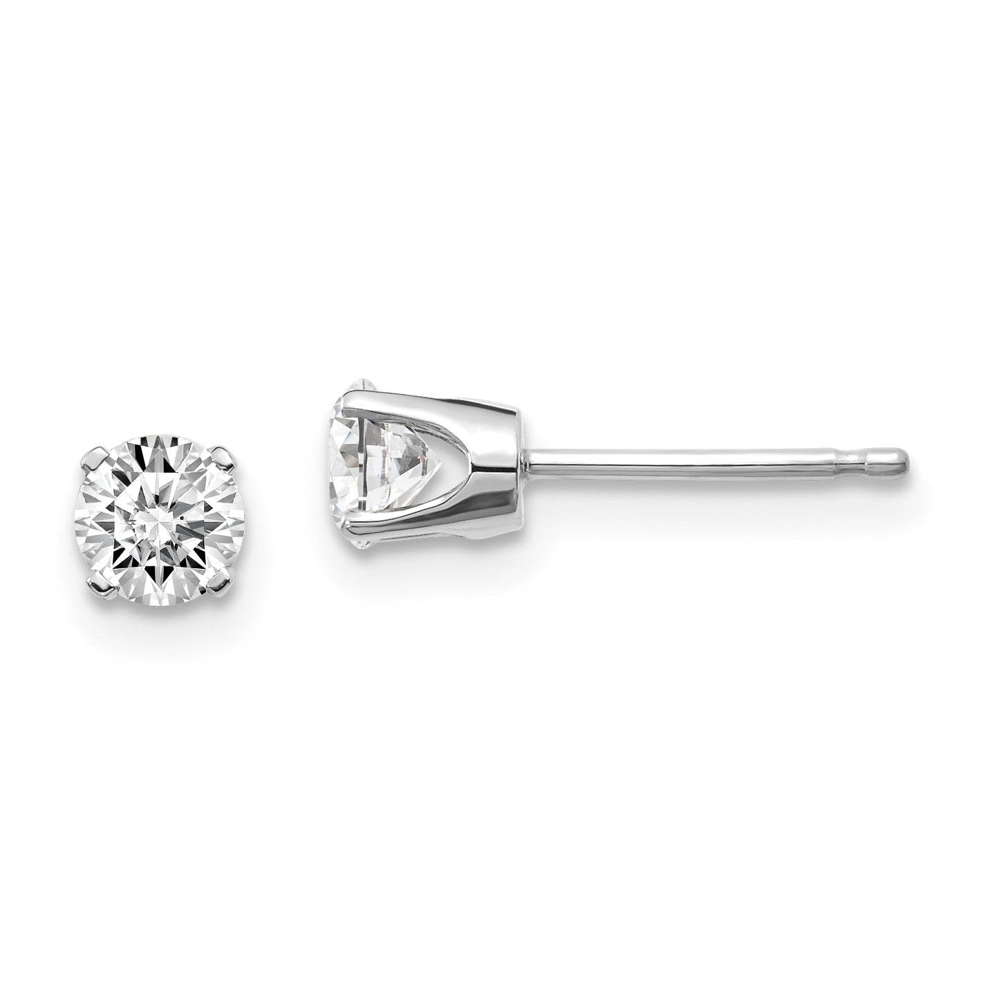 14kw .60ct I2 K L Diamond Stud Push on Post Earrings
