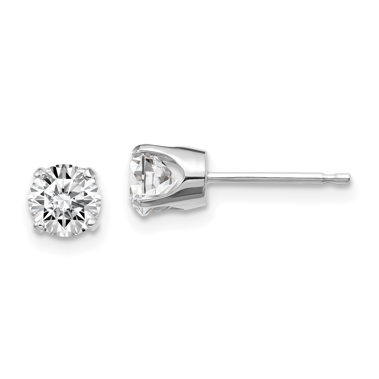 14kw .95ct I2 K L Diamond Stud Push on Post Earrings