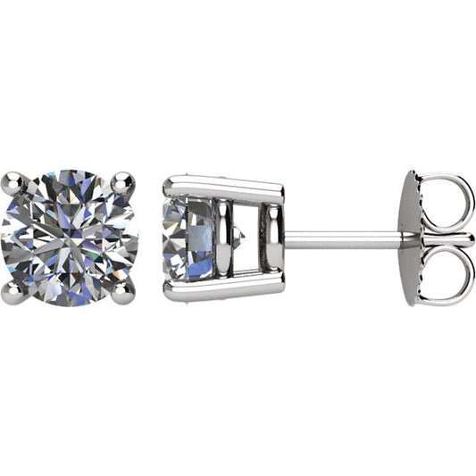 Certified 2.0 CTW Diamond Stud Earrings in 14kt White Gold