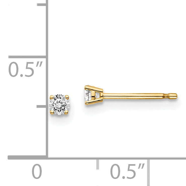 14y .10ct. I1 J K Diamond Stud Push on Post Earrings