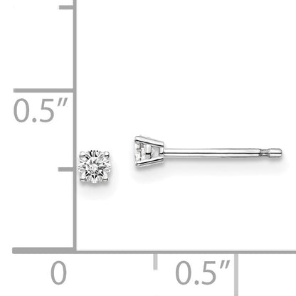 1/10 Ct. Natural I1 Clarity J K Color Natural Diamond Stud Push on Post Earrings in 14K White Gold