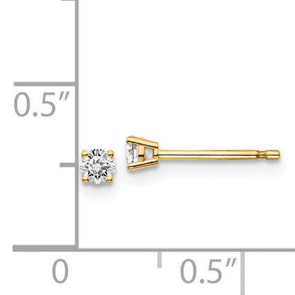 14y .15ct. I1 J K Diamond Stud Push on Post Earrings