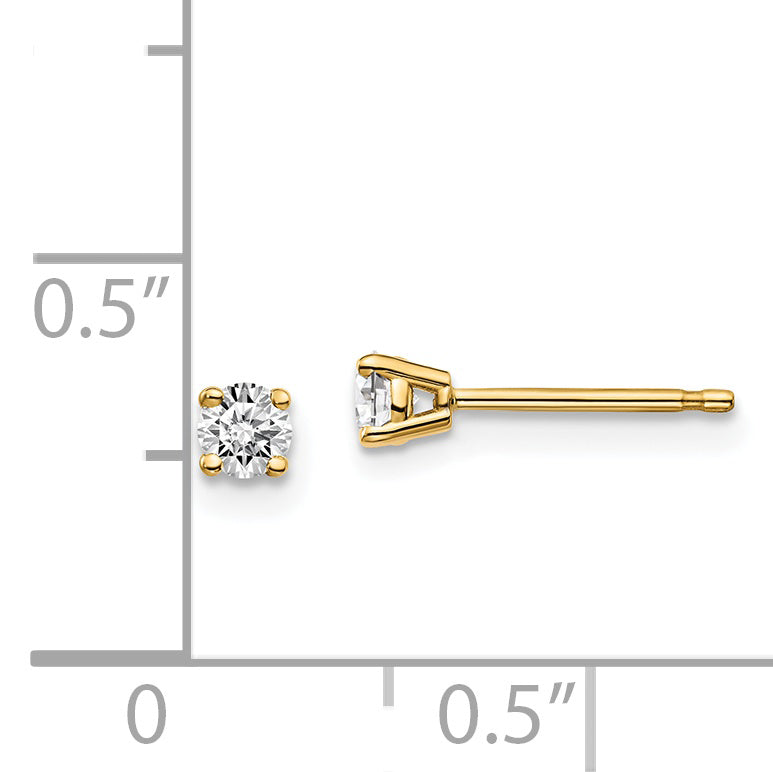 14y .20ct. I1 J K Diamond Stud Push on Post Earrings