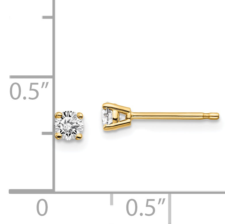 14y .25ct. I1 J K Diamond Stud Push on Post Earrings