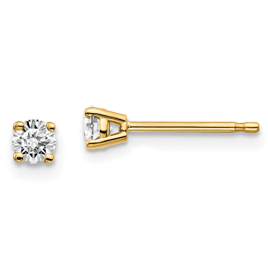 14y .25ct. I1 J K Diamond Stud Push on Post Earrings
