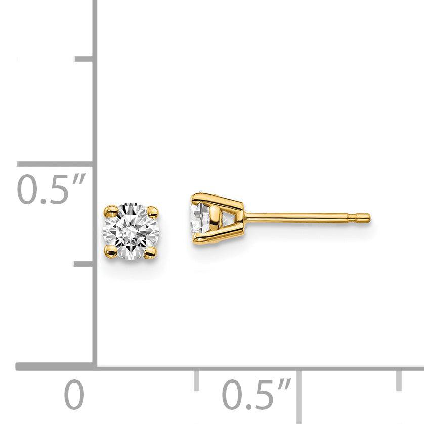 14y .30ct. I1 J K Diamond Stud Push on Post Earrings