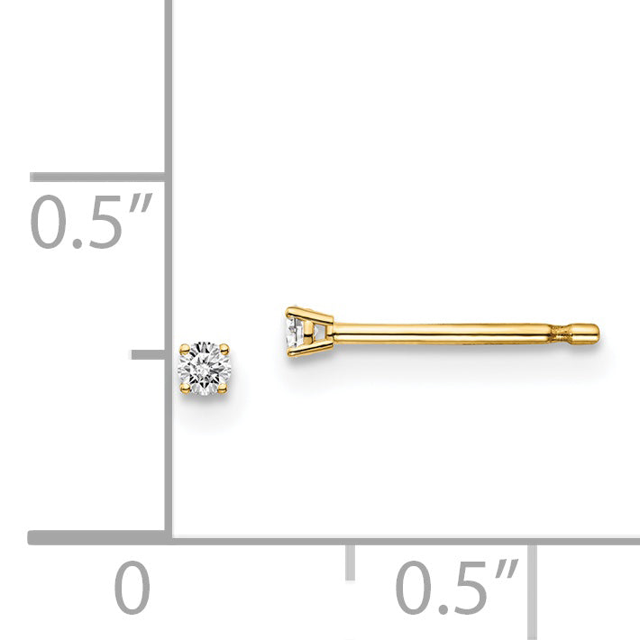 14y .05ct. I1 J K Diamond Stud Push on Post Earrings