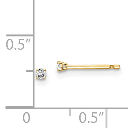 14y .05ct. I1 J K Diamond Stud Push on Post Earrings