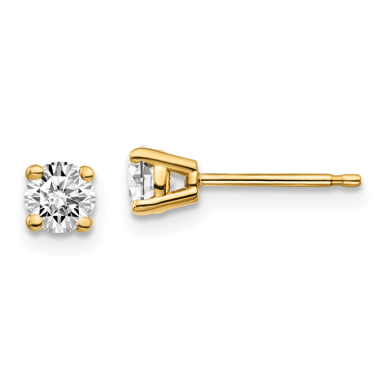 14y .50ct. I1 J K Diamond Stud Push on Post Earrings