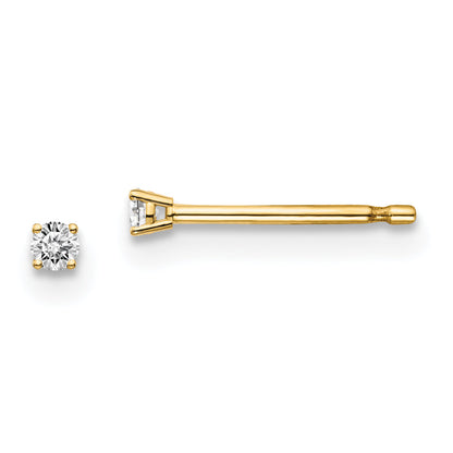 14y .05ct. I1 J K Diamond Stud Push on Post Earrings