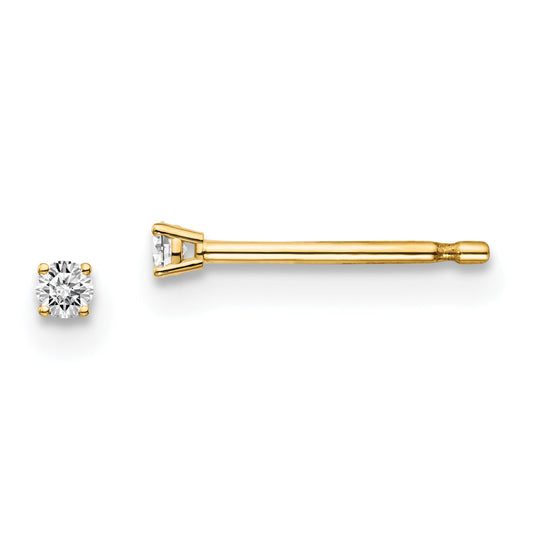 14y .05ct. I1 J K Diamond Stud Push on Post Earrings