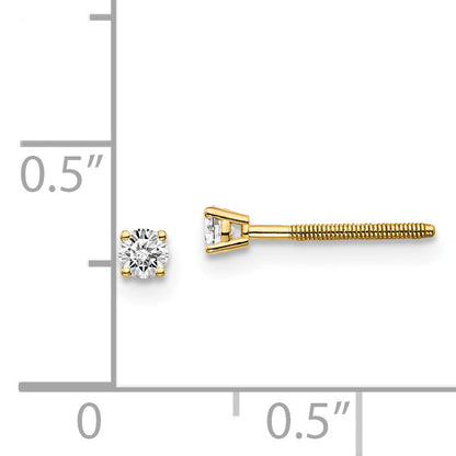 14ky .10ct. VS2/SI1 G I Diamond Stud Thread on/off Post Earrings