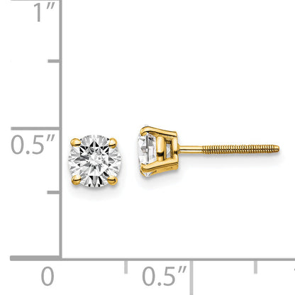 14ky 1.00ct. VS2/SI1 G I Diamond Stud Thread on/off Post Earrings