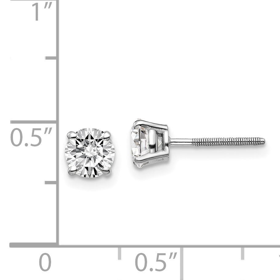 14kw 1.00ct SI3 G I Diamond Stud Thread on/off Post Earrings