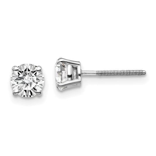 14kw 1.00ct SI3 G I Diamond Stud Thread on/off Post Earrings