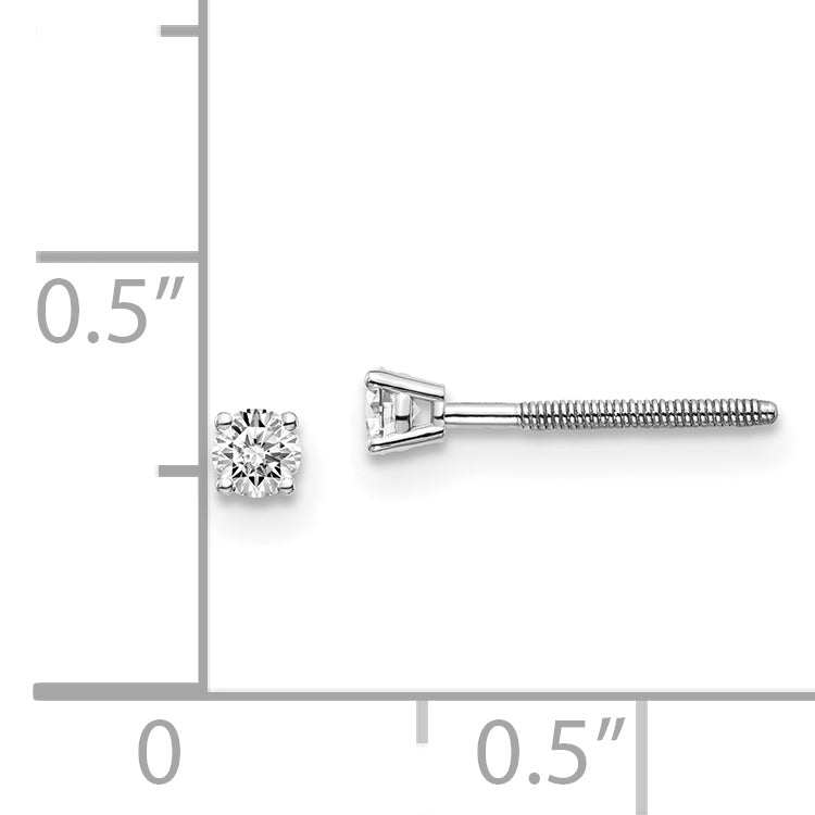 14kw .10ct SI3 G I Diamond Stud Thread on/off Post Earrings