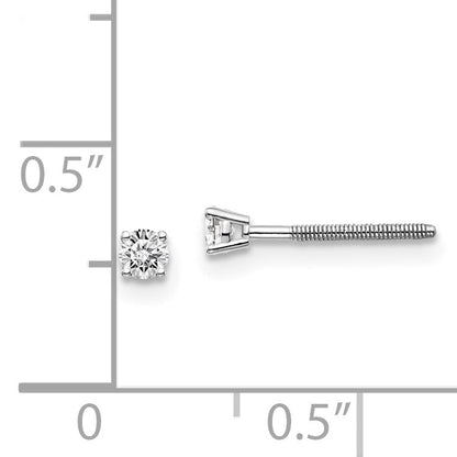 14kw .10ct SI3 G I Diamond Stud Thread on/off Post Earrings