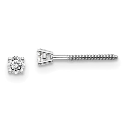 14kw .10ct SI3 G I Diamond Stud Thread on/off Post Earrings