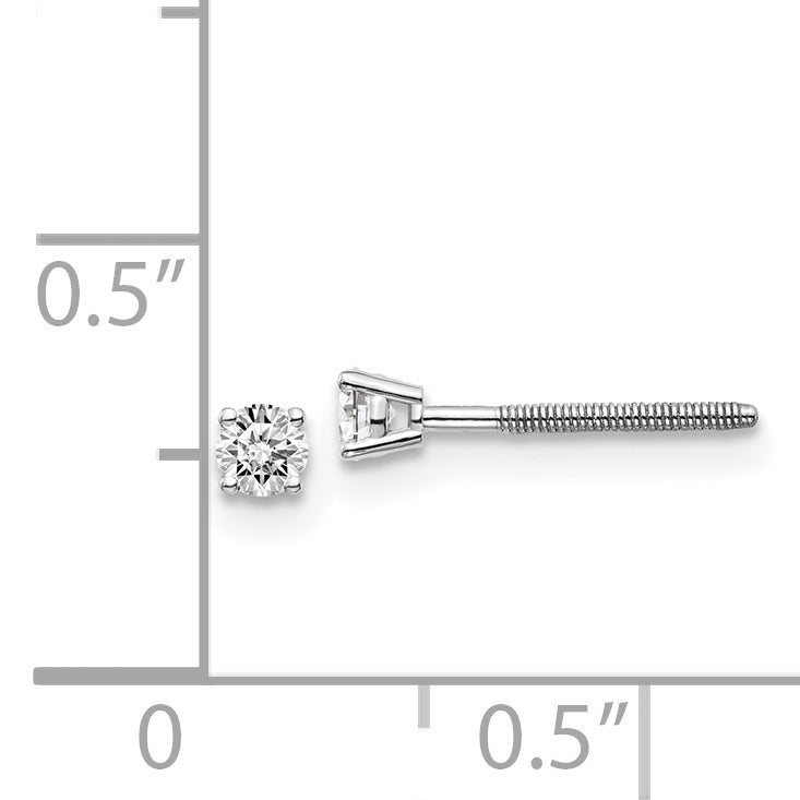 14kw .15ct SI3 G I Diamond Stud Thread on/off Post Earrings