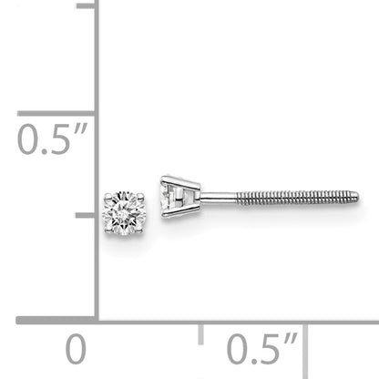 14kw .15ct SI3 G I Diamond Stud Thread on/off Post Earrings