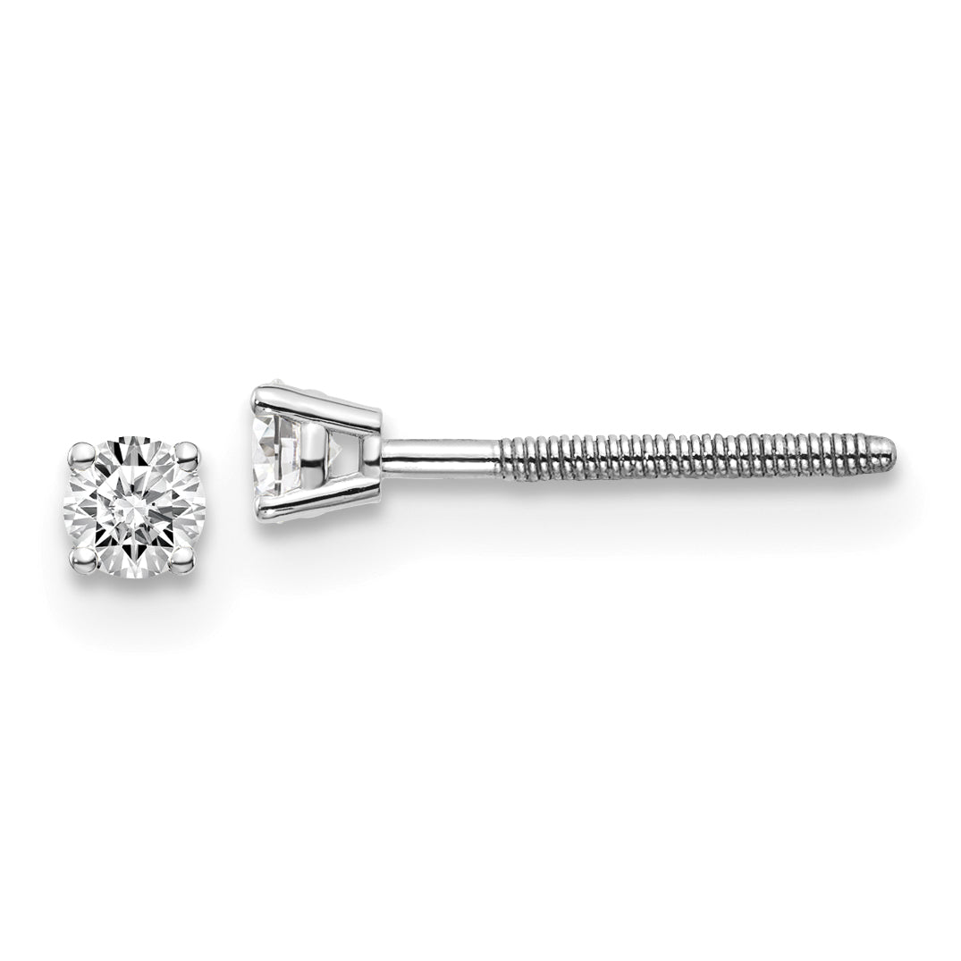 14kw .15ct SI3 G I Diamond Stud Thread on/off Post Earrings