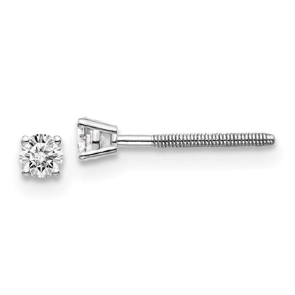 14kw .15ct SI3 G I Diamond Stud Thread on/off Post Earrings