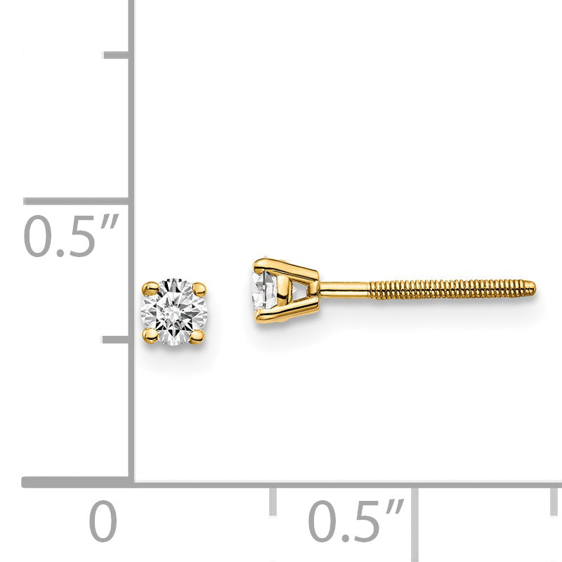 14ky .20ct. VS2/SI1 G I Diamond Stud Thread on/off Post Earrings