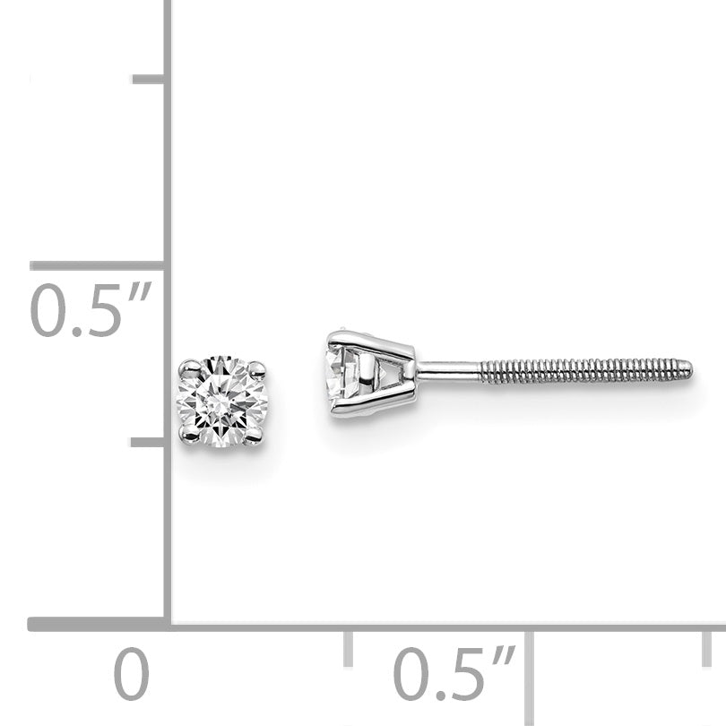 14kw .25ct SI3 G I Diamond Stud Thread on/off Post Earrings