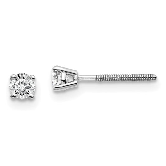14kw .25ct SI3 G I Diamond Stud Thread on/off Post Earrings