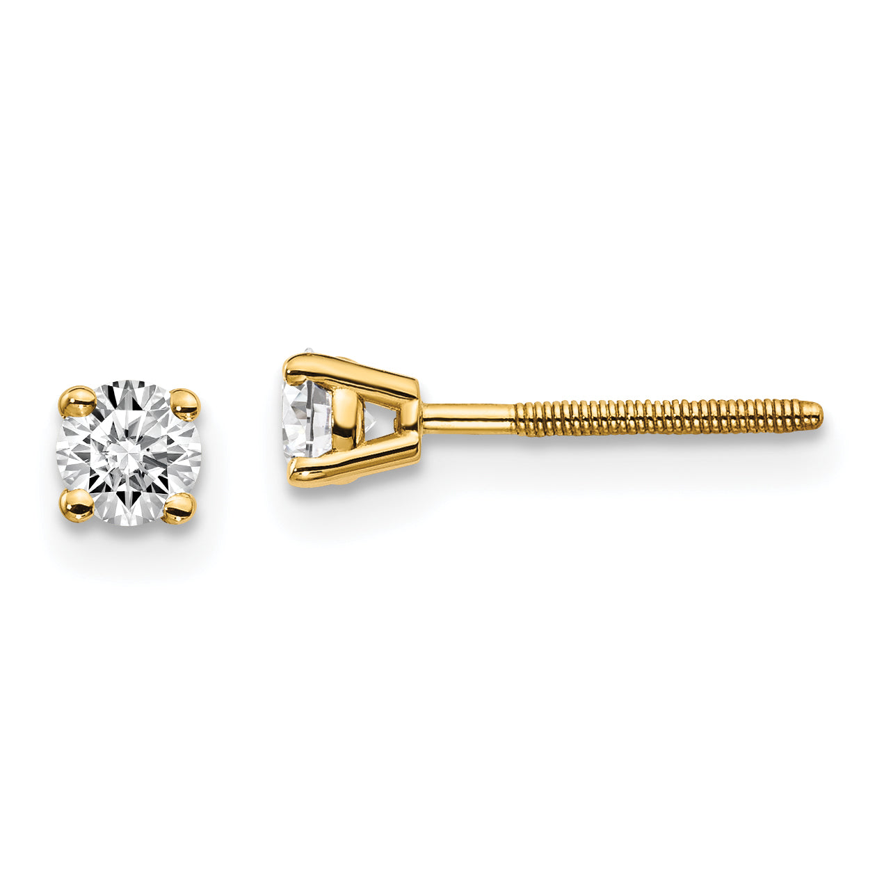 14ky .30ct. VS2/SI1 G I Diamond Stud Thread on/off Post Earrings