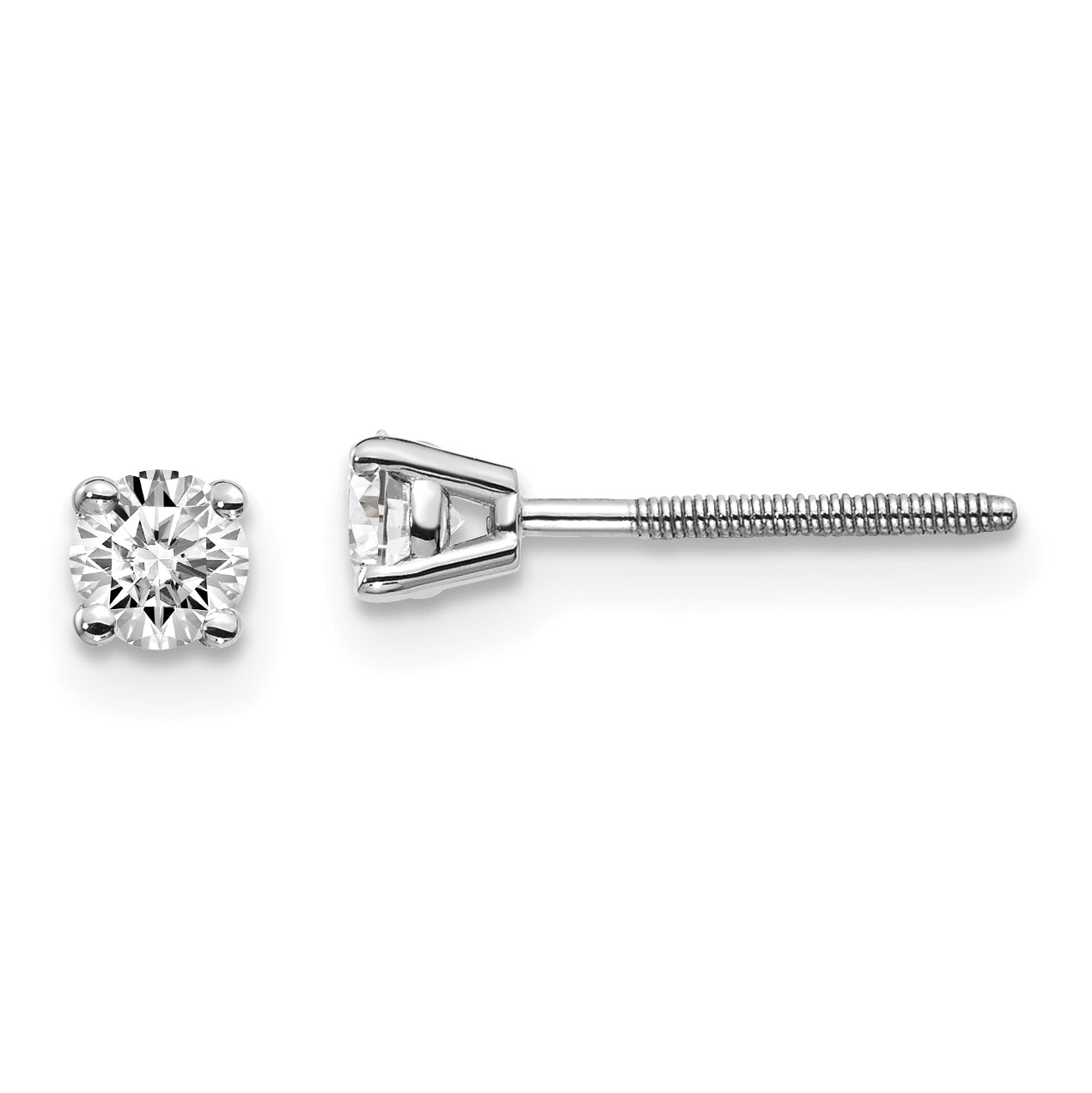 14kw .30ct SI3 G I Diamond Stud Thread on/off Post Earrings