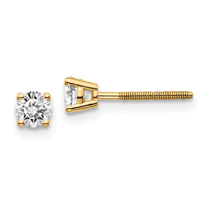 14ky .40ct. SI3 G I Diamond Stud Thread on/off Post Earrings