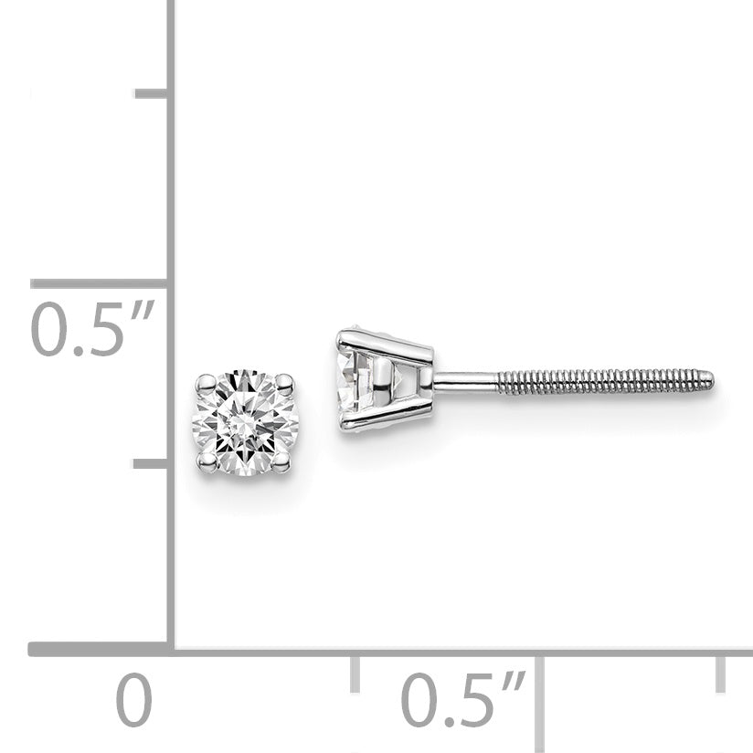 14kw .40ct SI3 G I Diamond Stud Thread on/off Post Earrings